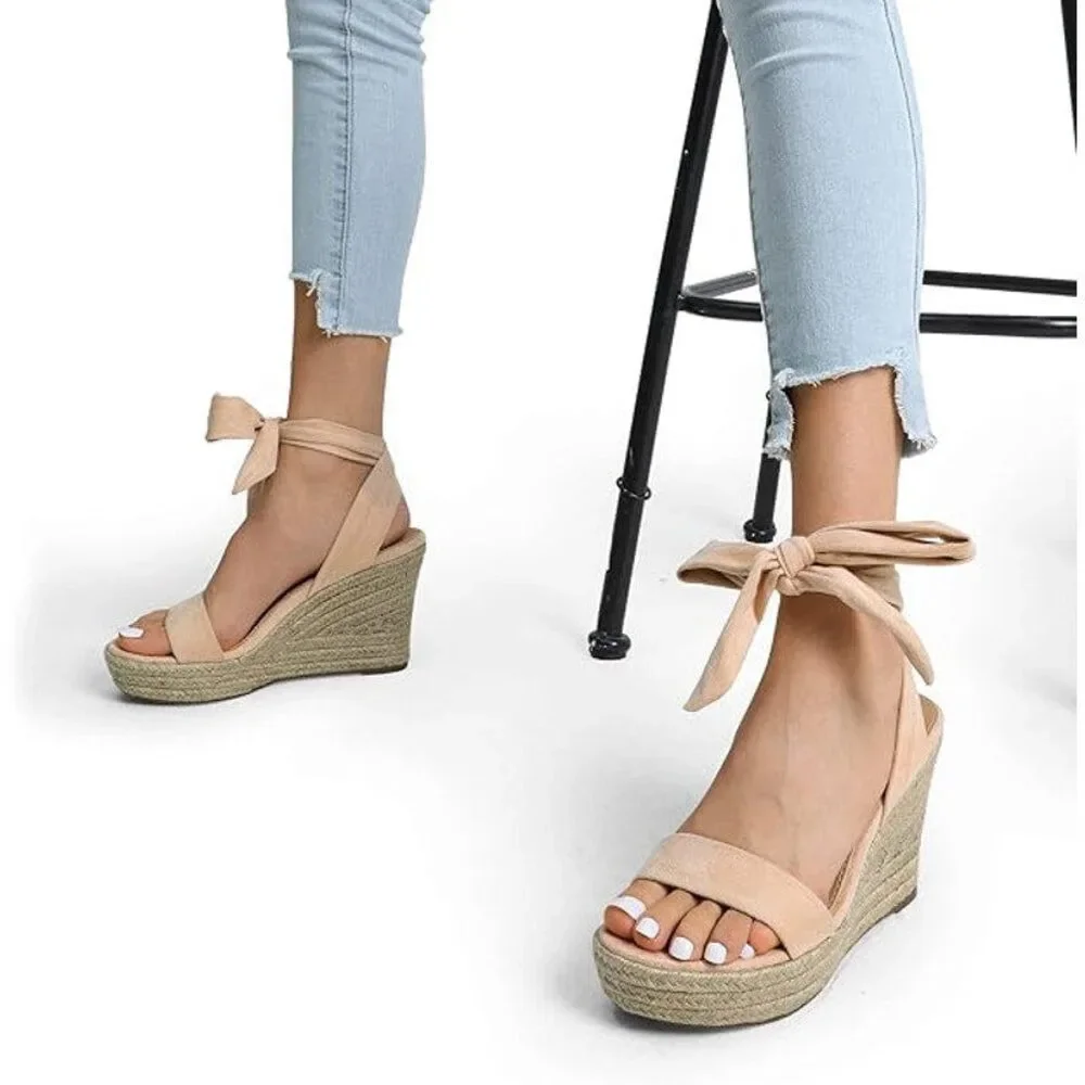 Dream Pairs Womens Size 9 Tan Faux Suede Open Toe 4.25